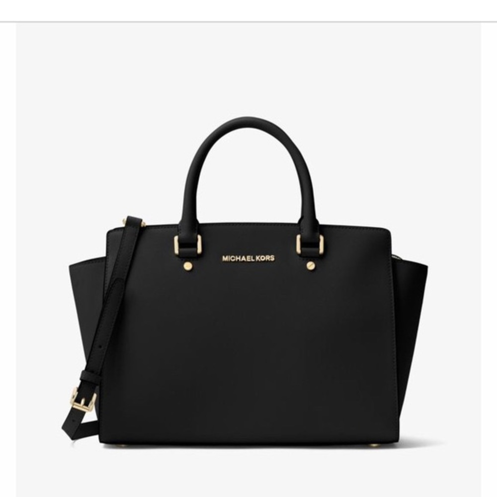 Michael Kors Black selma large saffiano leather
